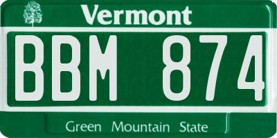VT license plate BBM874