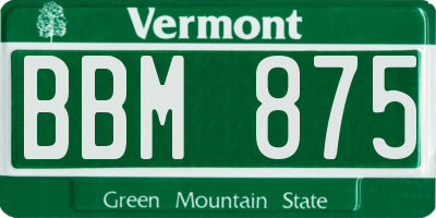VT license plate BBM875