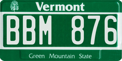 VT license plate BBM876
