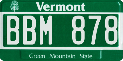 VT license plate BBM878