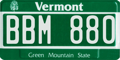 VT license plate BBM880