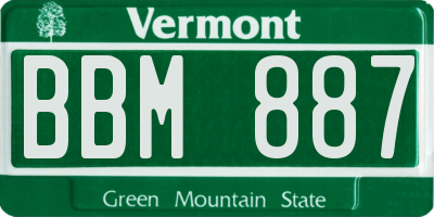 VT license plate BBM887