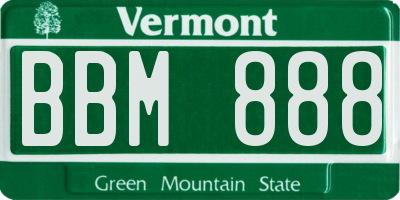 VT license plate BBM888