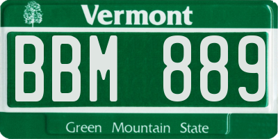 VT license plate BBM889