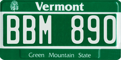 VT license plate BBM890