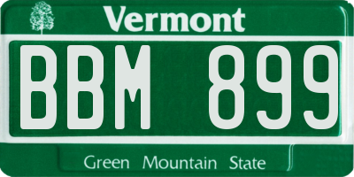 VT license plate BBM899