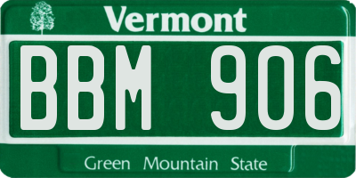 VT license plate BBM906