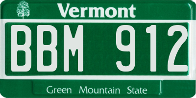 VT license plate BBM912