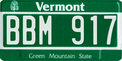VT license plate BBM917