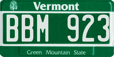 VT license plate BBM923