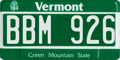VT license plate BBM926