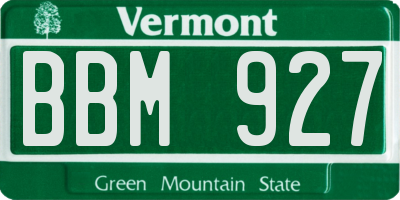 VT license plate BBM927