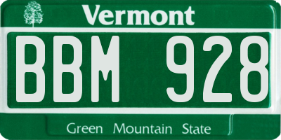 VT license plate BBM928