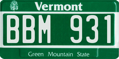 VT license plate BBM931