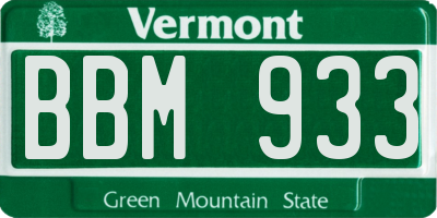 VT license plate BBM933
