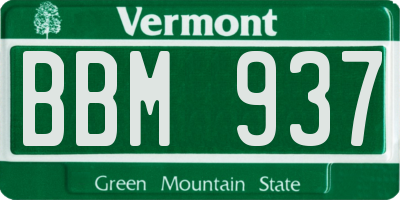 VT license plate BBM937