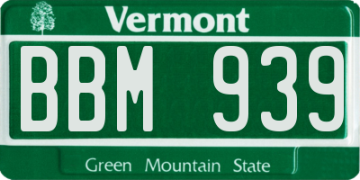 VT license plate BBM939
