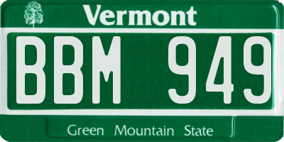 VT license plate BBM949