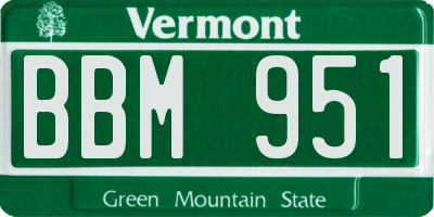 VT license plate BBM951