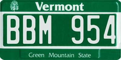 VT license plate BBM954