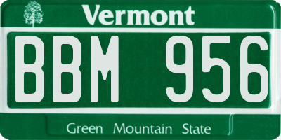 VT license plate BBM956