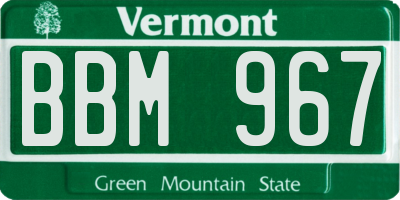 VT license plate BBM967
