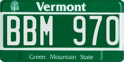 VT license plate BBM970