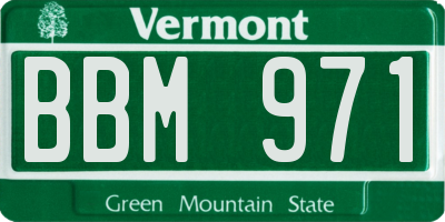 VT license plate BBM971