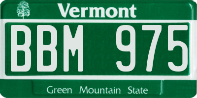 VT license plate BBM975