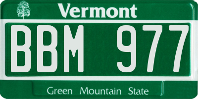 VT license plate BBM977