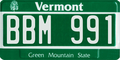 VT license plate BBM991
