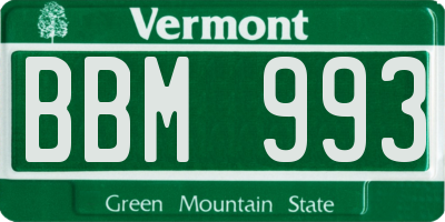 VT license plate BBM993