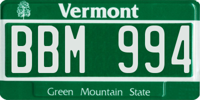 VT license plate BBM994