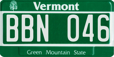 VT license plate BBN046