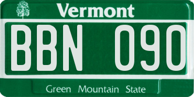 VT license plate BBN090