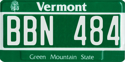 VT license plate BBN484