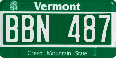 VT license plate BBN487