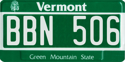 VT license plate BBN506