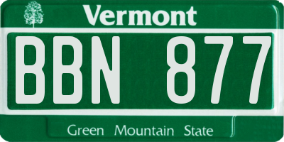 VT license plate BBN877