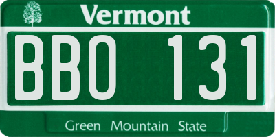 VT license plate BBO131