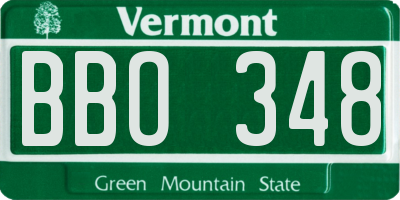VT license plate BBO348