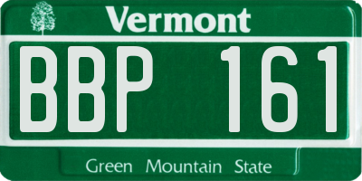 VT license plate BBP161