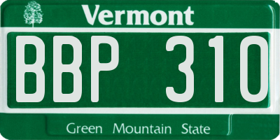 VT license plate BBP310