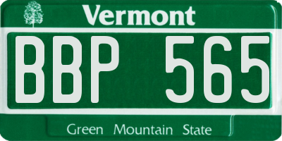 VT license plate BBP565