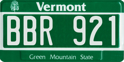 VT license plate BBR921