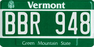VT license plate BBR948