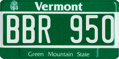 VT license plate BBR950