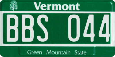 VT license plate BBS044