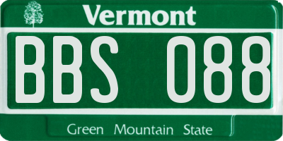 VT license plate BBS088