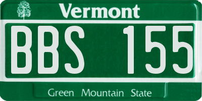 VT license plate BBS155